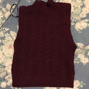 Burgundy Knit crop top